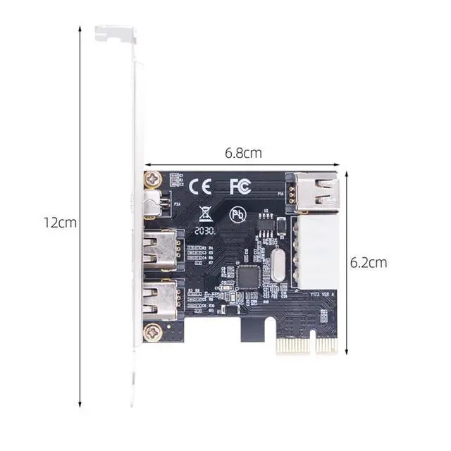 Alt view image 6 of 6 - PCI-E 1X 1394 4 Port DV HD Video Capture Card Firewire Card 800/400/200/100Mbps Supports Hot-Swapping for Desktop
