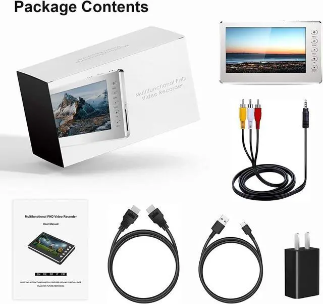 Alt view image 7 of 7 - VHS to Digital Converter, Video to Digital Converter,1080P Video Converter Machine, Analog to Digital Converter, Video Audio Recording from VCR, VHS, DVD, Mini DV, Tapes, Hi8, Camcorders