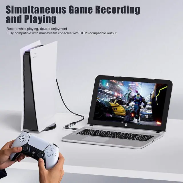 Alt view image 5 of 7 - HDMI Capture Card, 4K HDMI to USB/USB-C Capture Device, USB3.0 Video Capture Card for Streaming and Recording, Work with Windows/Mac OS/OBS, for Live Broadcast PS4/5 Switch Gaming Streaming
