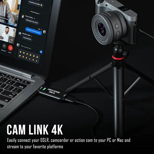 Alt view image 4 of 7 - 4K External Camera Capture Card 2K50/1080p60 for Streaming and Recording via DSLR Camcorder Actioncam for Video Conferencing Live Streaming Gaming on OBS/Zoom