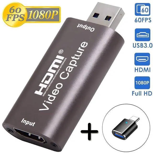 Alt view image 2 of 7 - 4K HDTV to USB Capture Card, Video Capture Card Device,1080P HD Video Recorder,Game Capture Card for Streaming,Recording,Gaming,Broadcasting,Teaching,PS3/4,Xbox,Twitch Compatible,Silver Gray