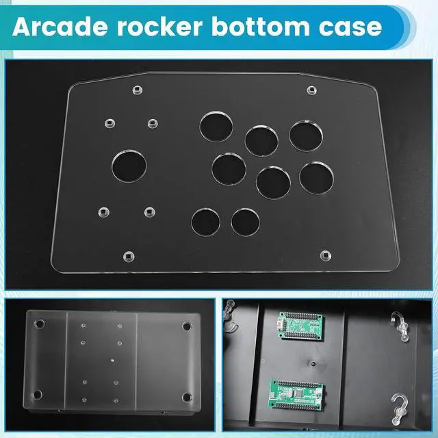 Alt view image 2 of 7 - DIY Arcade Joystick Acrylic Panel Case for Arcade Game Machine DIY Can Be Installed Joystick Button for Retro Video Game