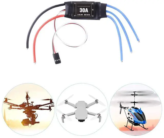 Alt view image 7 of 7 - 4PCS 2-4S 30A RC Brushless ESC Electric Speed Controller 5V 2A for 2 to 4S Lipo Battery DIY Multicopter Quadcopter Easy to Use