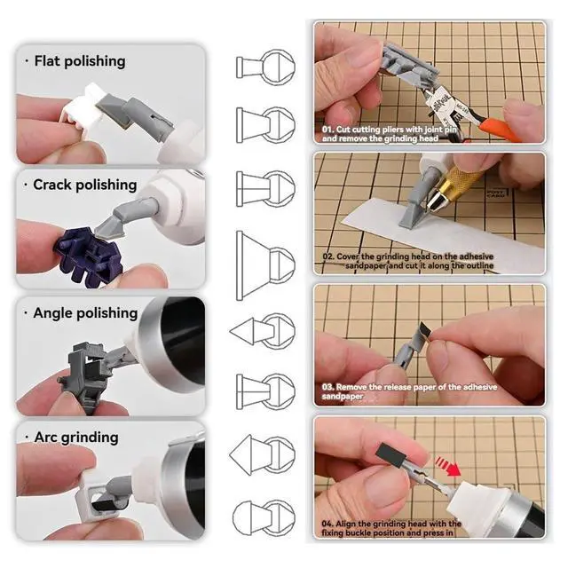 Alt view image 4 of 7 - MS148 Reciprocating Electric Polishing Sander Mini Handheld Sanding Tools for Plastic Model Parts DIY Building Tools