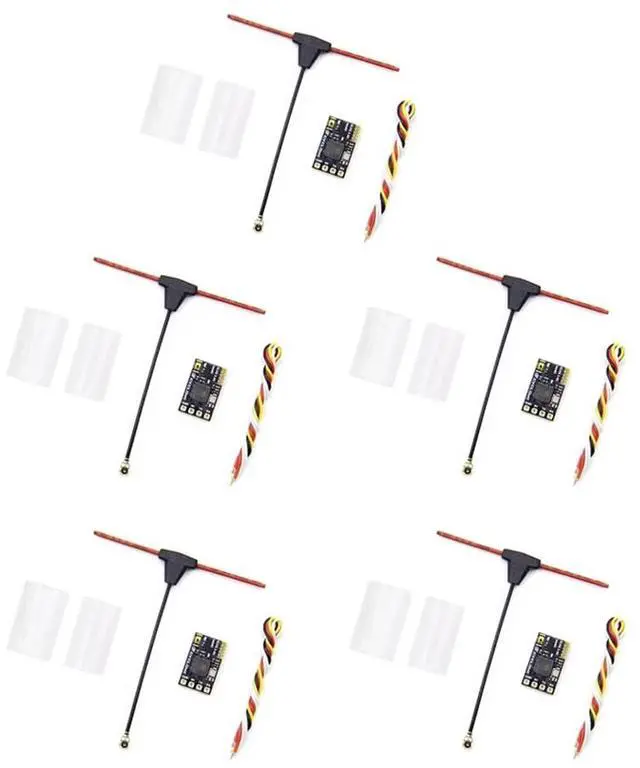 Main image of 5PCS ELRS Receiver 2.4GHz Nano ExpressLRS Receiver CRSF with T-Type Antenna for RC FPV Traversing Drones Parts