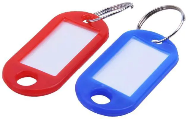 Alt view image 6 of 7 - 32x Multi-Colors Plastic Key Fob ID Tags Luggage ID Labels with Split Ring Keyring