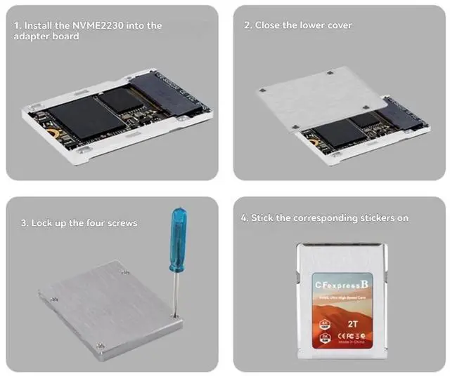 Alt view image 2 of 7 - M.2 SSD 2230 to CFExpress Type-B Adapter M.2 NVME SSD to CFExpress Type-B Adapter M.2 NVME 2230 Adapter Card