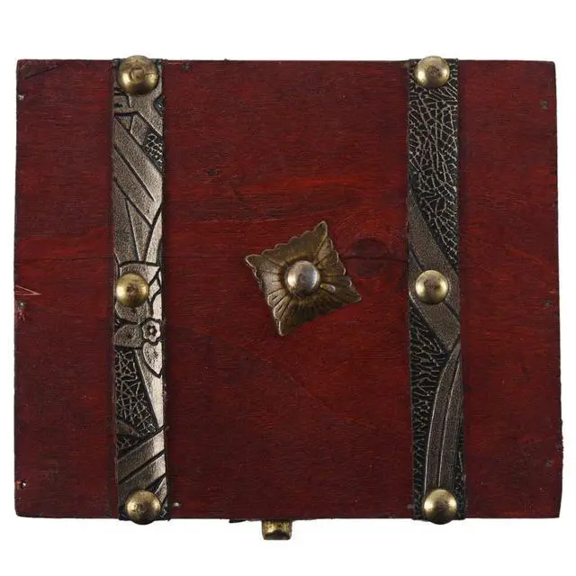 Alt view image 5 of 7 - Wooden Vintage Lock Treasure Chest Jewelery Storage Box Case Organiser Ring Gift