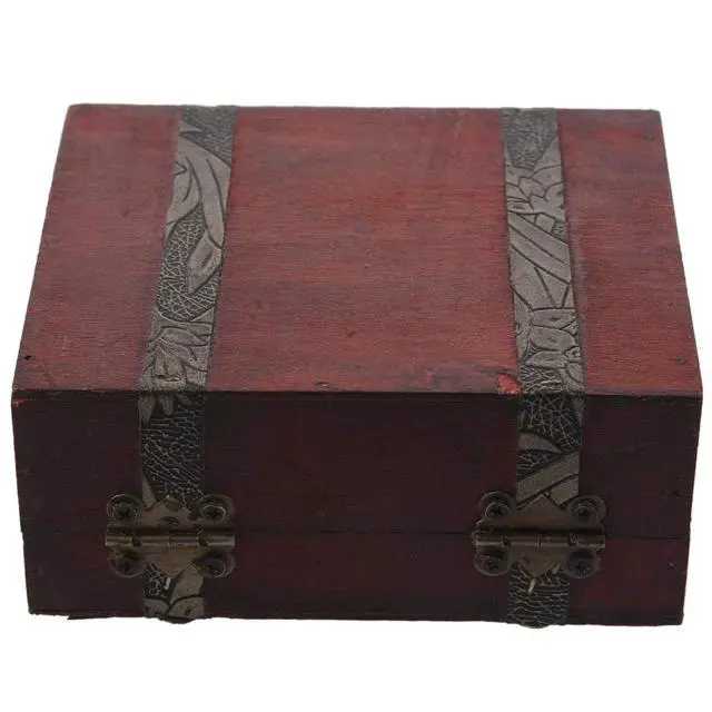 Alt view image 7 of 7 - Wooden Vintage Lock Treasure Chest Jewelery Storage Box Case Organiser Ring Gift