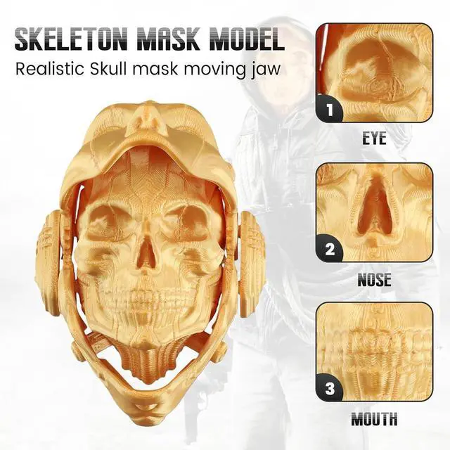 Alt view image 3 of 7 - 3D Printing Deformation Skull Model Tabletop Ornaments 3D Printed Skeleton Decoration Stress Relief Toy C