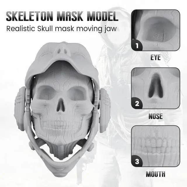 Alt view image 6 of 7 - 3D Printing Deformation Skull Model Tabletop Ornaments 3D Printed Skeleton Decoration Stress Relief Toy A