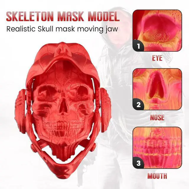 Alt view image 2 of 7 - 3D Printing Deformation Skull Model Tabletop Ornaments 3D Printed Skeleton Decoration Stress Relief Toy F