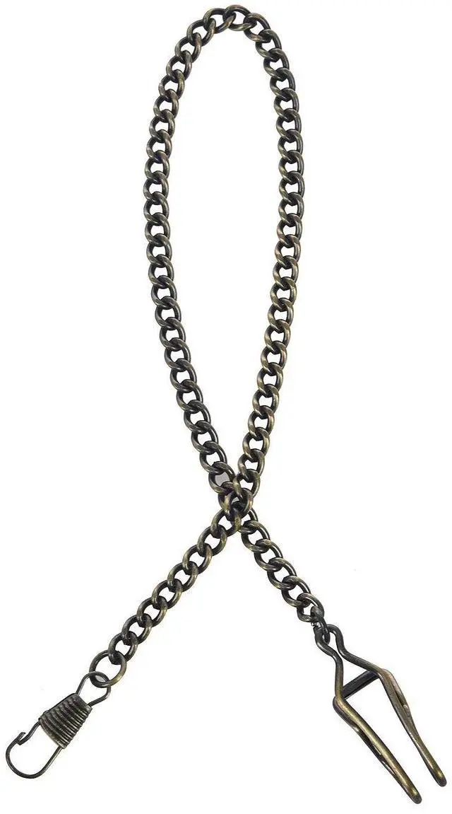 Alt view image 3 of 7 - Retro Antique Vintage Pocket Watch Chain Bronze