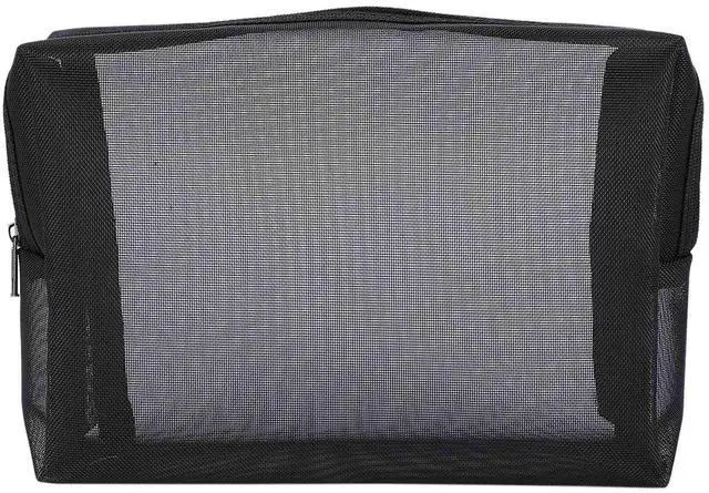 Alt view image 4 of 7 - Black Mesh Makeup Bag See Through Zipper Pouch Travel Cosmetic and Toiletries Organizer Bags Pack of 3(S,M,L)