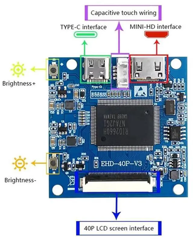 Alt view image 3 of 7 - 2.8-Inch Mini Split Screen -Compatible Display 480x640 Resolution Full View RGB IPS Universal Capacitive Touch Touch