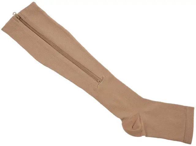 Alt view image 3 of 7 - Increasing circulation Compression Knee Socks Leg Support Stockings Beige S