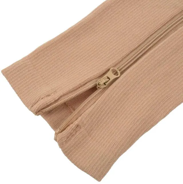 Alt view image 4 of 7 - Increasing circulation Compression Knee Socks Leg Support Stockings Beige S