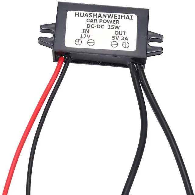 Alt view image 5 of 7 - DC Converter 12V to 5V 3A Double 2 USB to Auto Power Regulator Voltage