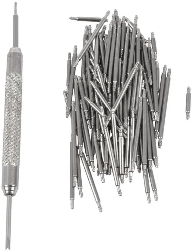 Main image of 108pcs 8-25mm Stainless Steel Watch Band Strap Spring Bar Link Pins Remover New Silver