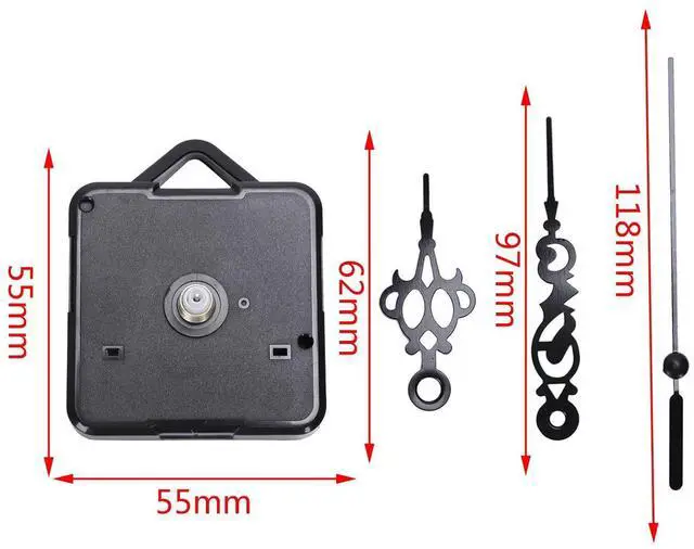 Alt view image 3 of 7 - Quartz Wall Clock Movement Mechanism Black DIY Repair Parts Kit Clock Movement Mechanism