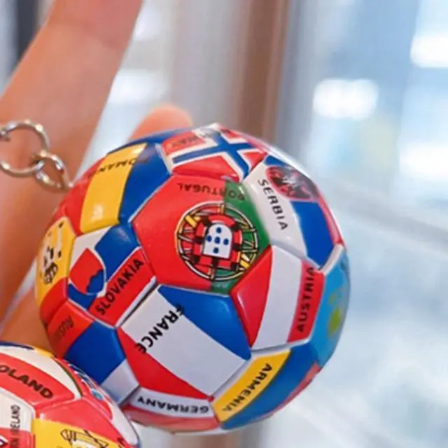 Alt view image 2 of 6 - 1Pc Simulation Sports Football Pendant Keychain Countries Ball Flag Key Chain for Car Bag Backpack Accessories Gift