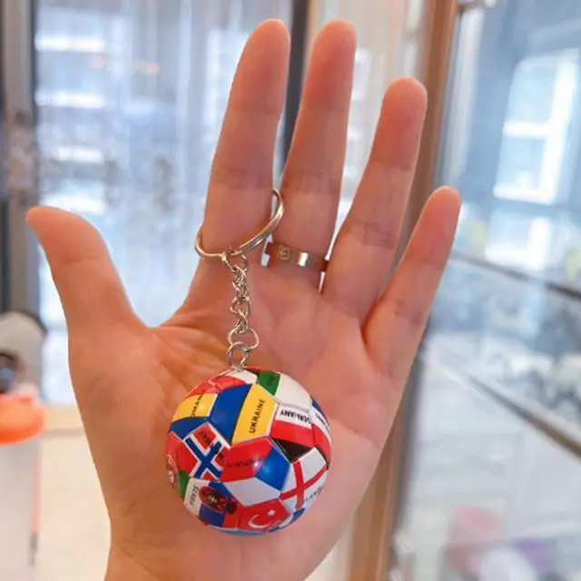 Alt view image 4 of 6 - 1Pc Simulation Sports Football Pendant Keychain Countries Ball Flag Key Chain for Car Bag Backpack Accessories Gift