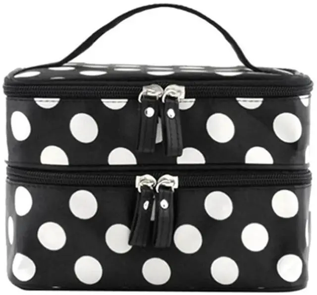 Main image of Large Capacity Cosmetic Bag Double Layer Zipper Women Makeup Bags Portable Travel Toiletries Organizer
