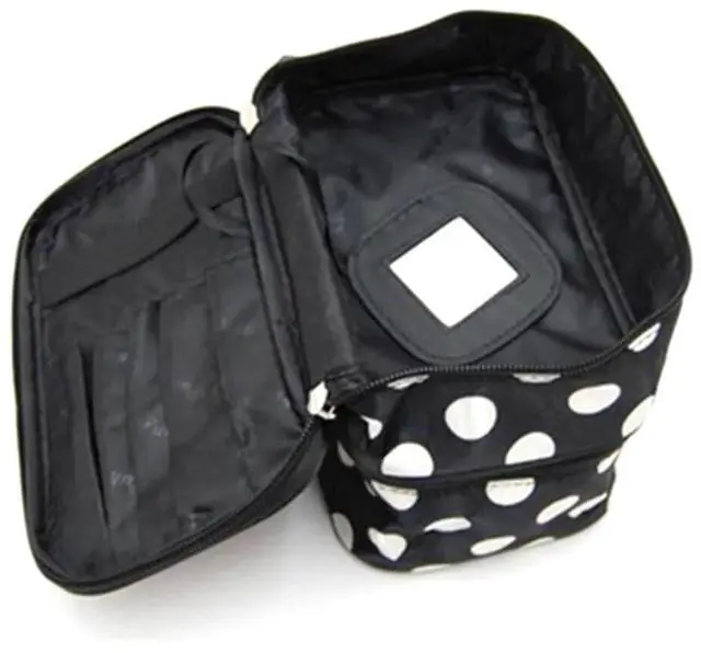 Alt view image 2 of 6 - Large Capacity Cosmetic Bag Double Layer Zipper Women Makeup Bags Portable Travel Toiletries Organizer