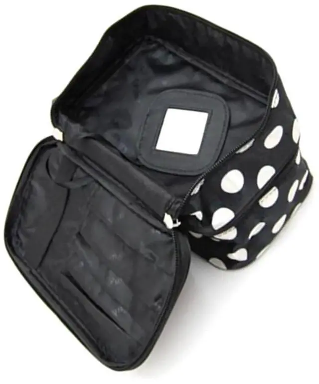 Alt view image 6 of 6 - Large Capacity Cosmetic Bag Double Layer Zipper Women Makeup Bags Portable Travel Toiletries Organizer