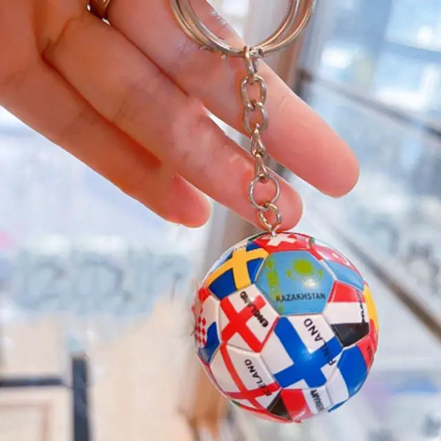 Alt view image 5 of 6 - 1Pc Simulation Sports Football Pendant Keychain Countries Ball Flag Key Chain for Car Bag Backpack Accessories Gift