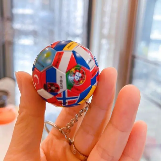 Alt view image 6 of 6 - 1Pc Simulation Sports Football Pendant Keychain Countries Ball Flag Key Chain for Car Bag Backpack Accessories Gift
