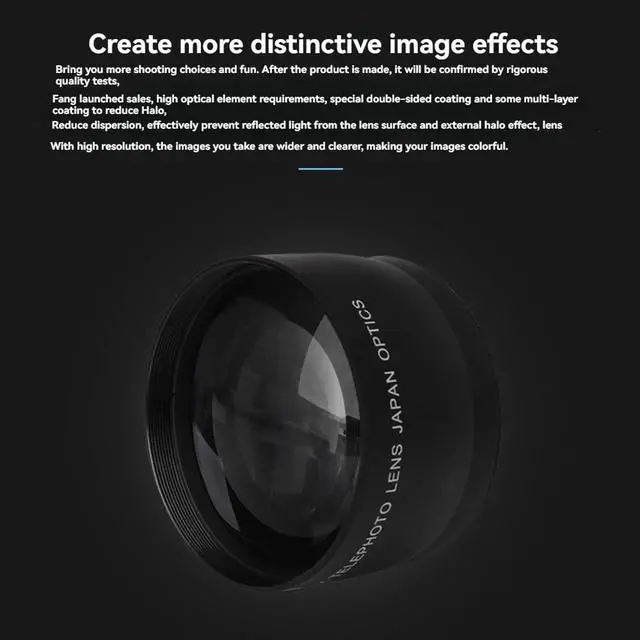 Alt view image 5 of 7 - 55mm 2.0X Telephoto Lens Teleconverter Lens Digital SLR Camera Parts Photography Accessory