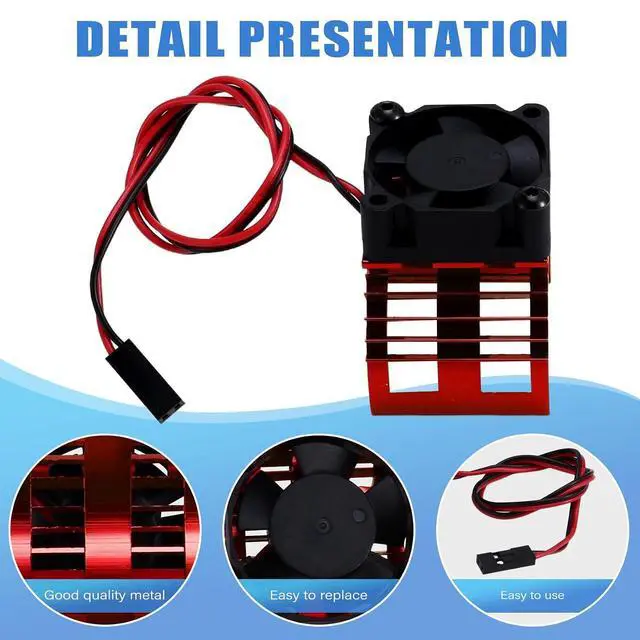 Alt view image 3 of 7 - RC Car 540 550 3650 3660 3665 Brushless Electric Motor Cover HeatSink Cooling Fan for 124017 124016 Parts Red