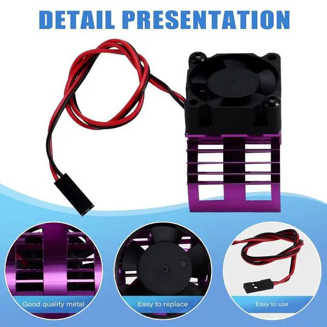 Alt view image 6 of 7 - RC Car 540 550 3650 3660 3665 Brushless Electric Motor Cover HeatSink Cooling Fan for 124017 124016 Parts Purpler