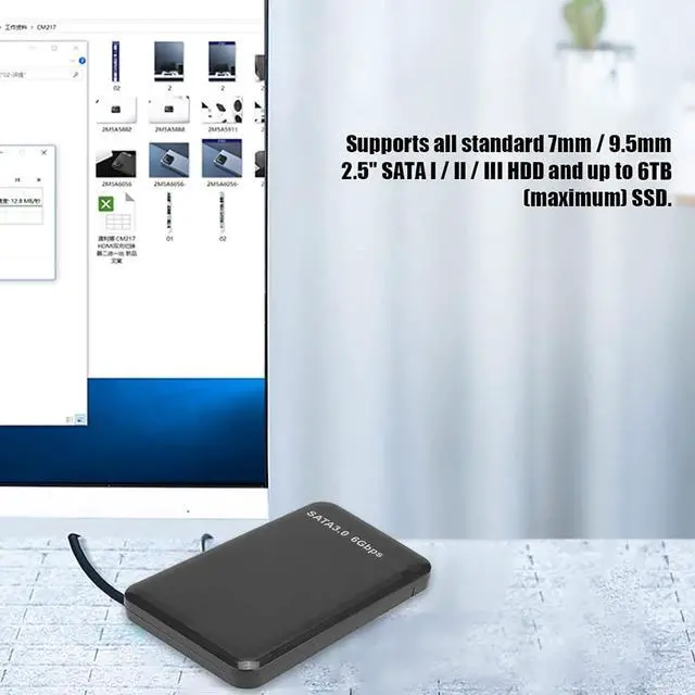 Alt view image 4 of 7 - USB3.0 SATA3.0 High Speed 6Gbps Mobile Hard Disk Enclosure 2.5 Inch Black Support 3TB UASP Hard Disk Enclosure