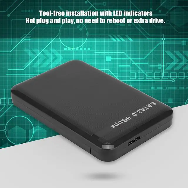 Alt view image 5 of 7 - USB3.0 SATA3.0 High Speed 6Gbps Mobile Hard Disk Enclosure 2.5 Inch Black Support 3TB UASP Hard Disk Enclosure