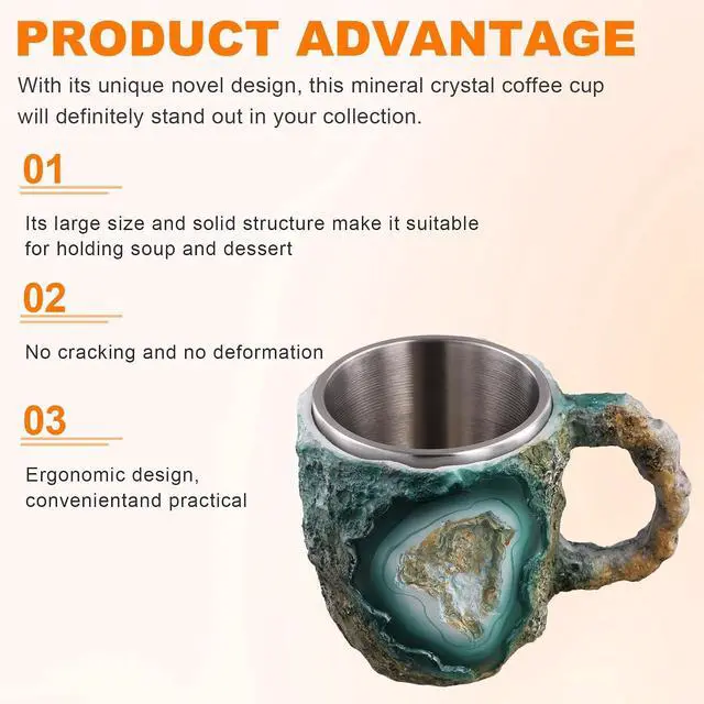 Alt view image 3 of 7 - Elegant Luxury Mineral Crystal Coffee Mug,Colorful Crystal Mug Translucent Coffee Mug, for Home Office Coffee Mugs,A