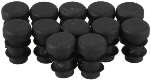 Main image of 12 Pcs Plastic 12mm Pipe End Blanking Caps Bung Tube Insert Plug Round Black
