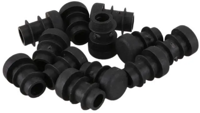 Alt view image 3 of 7 - 12 Pcs Plastic 12mm Pipe End Blanking Caps Bung Tube Insert Plug Round Black
