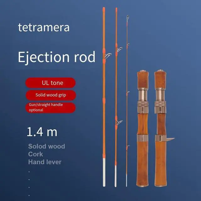 Alt view image 4 of 7 - Casting Rod Ultralight Fishing Rod Carbon Fiber Lure Pole Bait 1.5-9G Line Wood Handle Fast Trout Fishing Rods Rod