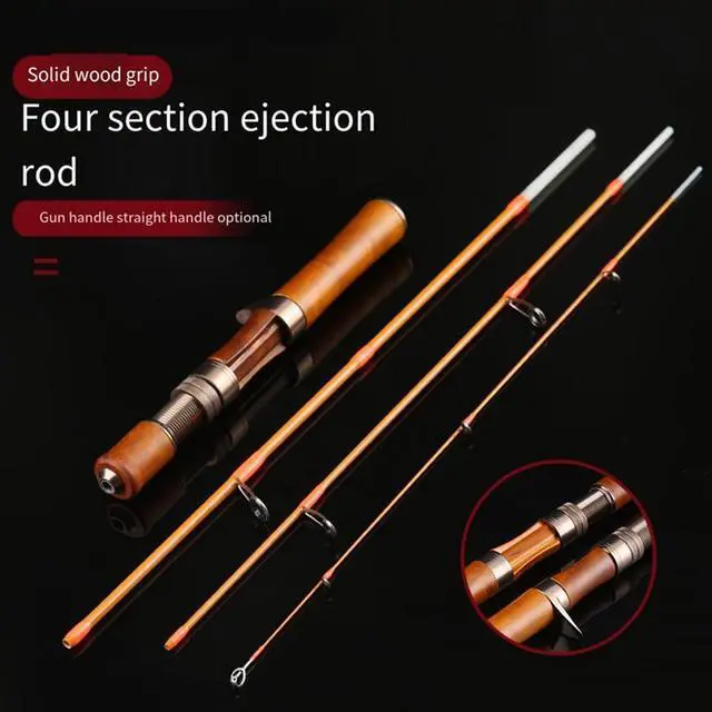 Alt view image 5 of 7 - Casting Rod Ultralight Fishing Rod Carbon Fiber Lure Pole Bait 1.5-9G Line Wood Handle Fast Trout Fishing Rods Rod