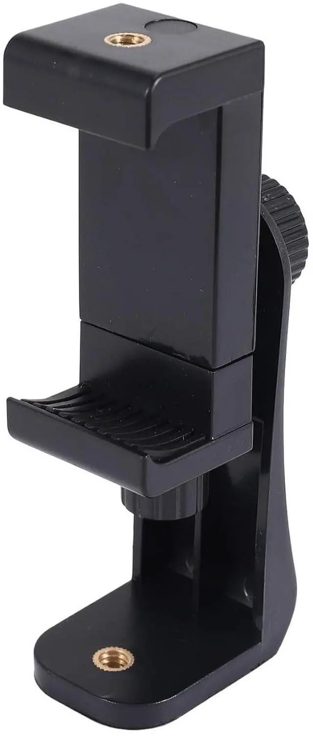 Alt view image 2 of 6 - Phone Holder/Vertical and Horizontal Tripod Mount Adapter Rotatable Bracket with 1/4 Inch Screw Hole/Adjustable Clip