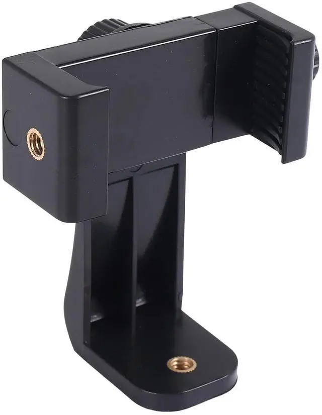 Alt view image 4 of 6 - Phone Holder/Vertical and Horizontal Tripod Mount Adapter Rotatable Bracket with 1/4 Inch Screw Hole/Adjustable Clip