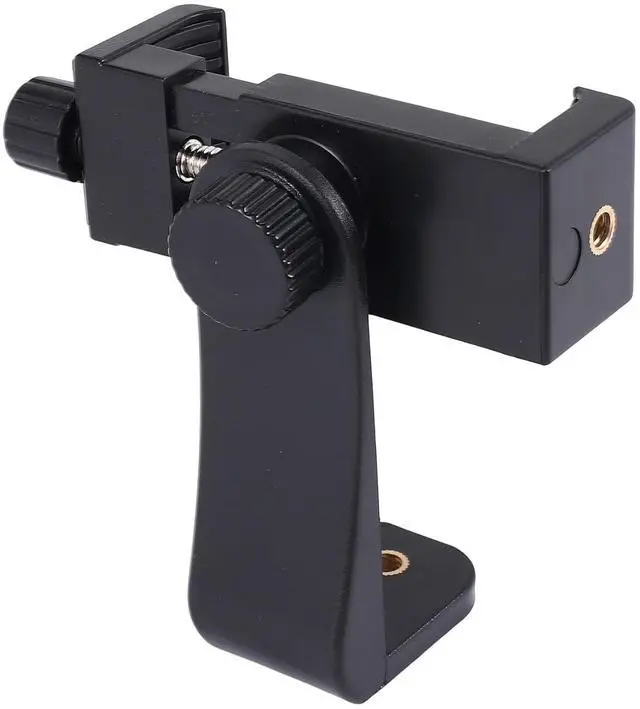Alt view image 6 of 6 - Phone Holder/Vertical and Horizontal Tripod Mount Adapter Rotatable Bracket with 1/4 Inch Screw Hole/Adjustable Clip