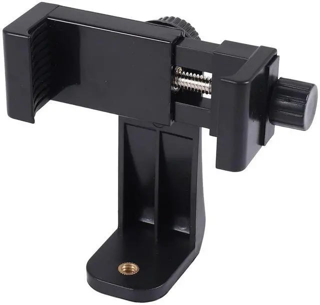 Alt view image 3 of 6 - Phone Holder/Vertical and Horizontal Tripod Mount Adapter Rotatable Bracket with 1/4 Inch Screw Hole/Adjustable Clip