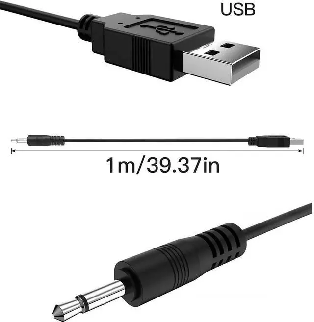 Alt view image 2 of 6 - 3.5mm USB Charging Cable,AUX Audio Jack to USB Male Charging Cable Adapter,Compatible with Headphones,Speakers,Voice Recorders,MP3 Players,and Any Other Devices with a 3.5mm Port