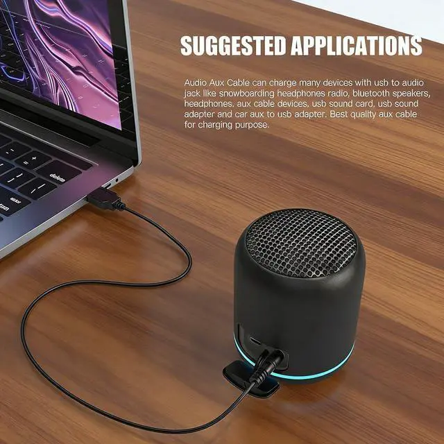 Alt view image 4 of 6 - 3.5mm USB Charging Cable,AUX Audio Jack to USB Male Charging Cable Adapter,Compatible with Headphones,Speakers,Voice Recorders,MP3 Players,and Any Other Devices with a 3.5mm Port (2 Pcs)