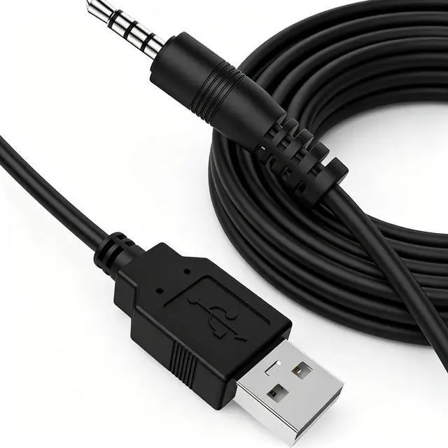 Main image of 3.5mm USBCharging Audio Cable 3.3FT,AUX Audio Jack toUSB Male Charging CableAdapter,Compatible withHeadphones,Speakers,VoiceRecorders,MP3 Players,and Other Devices with a3.5mm Port