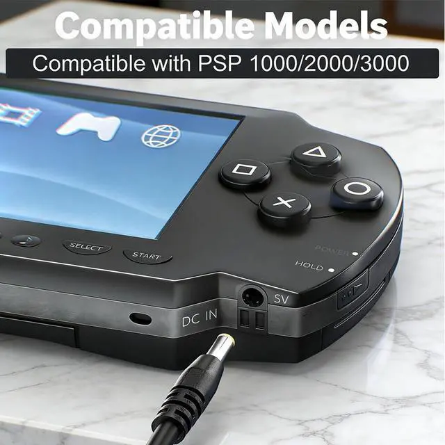 Alt view image 2 of 6 - USB-C to DC Barrel Charger Adapter for PSP 1000 2000 3000, Extended Barrel Tip Supports Charging with Protective Case On, Compatible with USB-A to C & USB-C to C Charging Cables