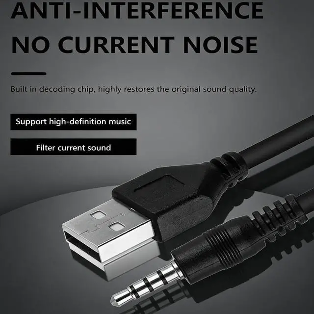 Alt view image 4 of 7 - 3.5mm USBCharging Audio Cable 3.3FT,AUX Audio Jack toUSB Male Charging CableAdapter,Compatible withHeadphones,Speakers,VoiceRecorders,MP3 Players,and Other Devices with a3.5mm Port